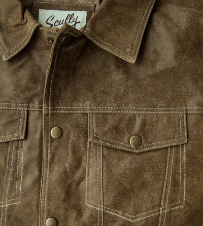 画像2: スカリー レザー ジージャンスタイル ジャケット（ブラウン）/Scully Leather Jean Jacket(Brown)