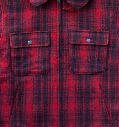 画像1: ウールリッチ ウール ジャケット（レッドxブラック）/Woolrich Wool Jacket(Red/Black)