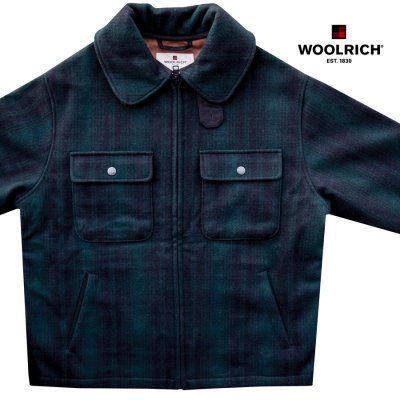画像1: ウールリッチ ウール ジャケット（フォレストグリーンxブラック）L（身幅65cm）/Woolrich Wool Jacket(Green/Black)