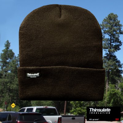 画像1: シンサレート ニットキャップ・ニット帽（オリーブ）/ThinsulateTM Lined Knit Cap(Olive)