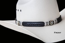 画像3: レザー ハット バンド スター＆ローハイド（ブラック）/Leather Hat Band(Black) (3)