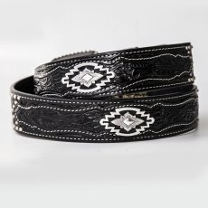 画像3: アリアット ウエスタン ベルト ハンドクラフト ブラックレザー &シルバー アズテックコンチョ/Ariat Western Leather Belt(Black/Silver) (3)