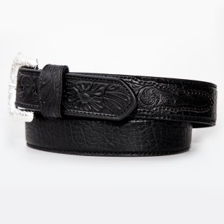 ノコナ ウエスタン レザーベルト（4.3mm・ブラック）/Nocona 1 1