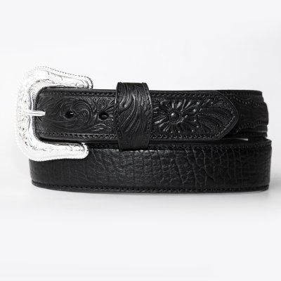 画像1: ノコナ ブラック ベーシックスタイル ウエスタン ベルト /Nocona Western Leather Belt(Black)