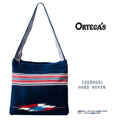 画像3: オルテガ チマヨ ショルダー トートバッグ 100%ウール手織り（ターコイズ・ロードランナー）/CHIMAYO ORTEGA'S HAND WOVEN 100% ALL WOOL TOTE BAG(Turquoise・Road Runner)