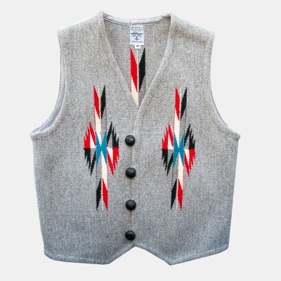 画像1: オルテガ ベスト 40・アメリカ チマヨ 100%ウール手織り/CHIMAYO ORTEGA'S HAND WOVEN 100% ALL WOOL VEST