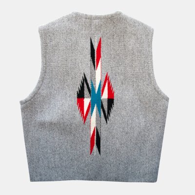 画像2: オルテガ ベスト 40・アメリカ チマヨ 100%ウール手織り/CHIMAYO ORTEGA'S HAND WOVEN 100% ALL WOOL VEST