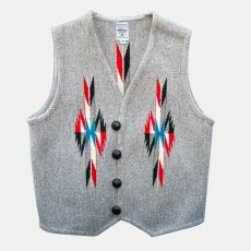 画像1: オルテガ ベスト 40・アメリカ チマヨ 100%ウール手織り/CHIMAYO ORTEGA'S HAND WOVEN 100% ALL WOOL VEST (1)