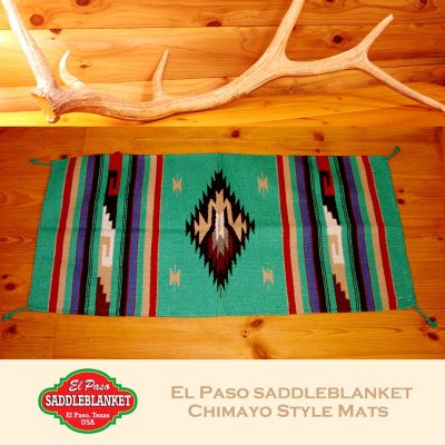 画像1: エルパソサドルブランケット サンタフェ ラグマット（約50cmx100cm）/El Paso Saddleblanket Santa Fe Style Mats