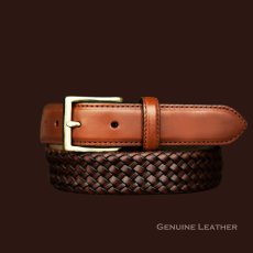 画像1: アメリカ 輸入 メンズ レザー ベルト（ダークブラウン）34/Genuine Leather Belt (Dark Brown) (1)