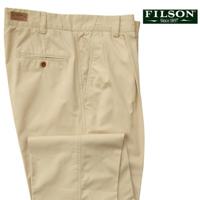 画像1: フィルソン  プリーツ コットン パンツ（カーキ）32/Filson Cotton Pants-Pleated(Straw)