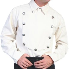 画像1: スカリー ウエスタン ビブフロント キャバルリーシャツ（長袖/ナチュラル）/Scully Range Wear Bib Front Shirt Natural(Men's) (1)