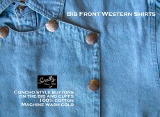 画像3: スカリー ウエスタン ビブなし ビブフロント キャバルリーシャツ S（長袖/ナチュラル）【訳あり商品-SDGs】/Scully Range Wear Bib Front Shirt Natural(Men's) (3)