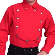 画像1: スカリー ウエスタン ビブフロント キャバルリーシャツ（長袖/レッド）/Scully Range Wear Bib Front Shirt Red(Men's) (1)