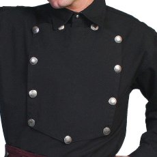 画像1: スカリー ウエスタン ビブフロント キャバルリーシャツ（長袖/ブラック）/Scully Range Wear Bib Front Shirt Black(Men's) (1)