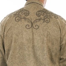 画像2: スカリー フローラルエンボス スクロール 刺繍 ウエスタン シャツ（長袖/タン）S/Scully Long Sleeve Embroidered Western Shirt(Men's) (2)