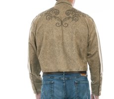 画像4: スカリー フローラルエンボス スクロール 刺繍 ウエスタン シャツ（長袖/タン）S/Scully Long Sleeve Embroidered Western Shirt(Men's) (4)