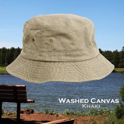 画像1: ドーフマン パシフィック ウォッシュド コットン キャンバス バケット ハット（カーキ）/DPC Dorfman Pacific Washed Canvas Bucket Hat(Khaki)