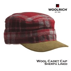 画像1: ウールリッチ シェルパラインド ウール カデット キャップ（ルビー）/Woolrich Cadet Cap(Ruby) (1)