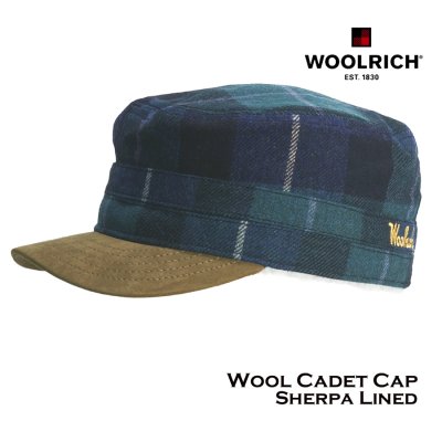 画像1: ウールリッチ シェルパラインド ウール カデット キャップ（ネイビー）/Woolrich Cadet Cap(Navy)