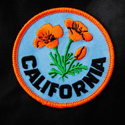 画像1: ワッペン フラワー カリフォルニア ポピー 7.8cm/Patch California