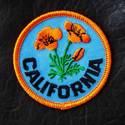 画像1: ワッペン フラワー カリフォルニア ポピー 6.4cm/Patch California