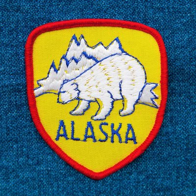 画像1: ワッペン アラスカ ホッキョクグマ シロクマ/Patch Alaska Polar Bear