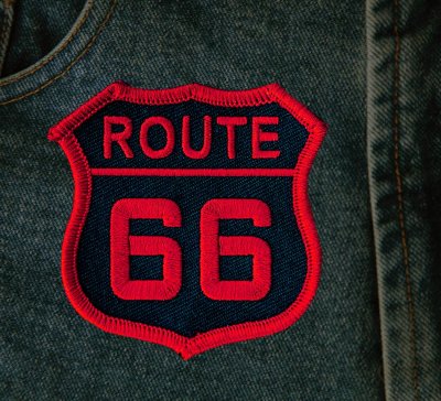 画像1: ワッペン ルート66 レッド・ブラック/Patch Route 66