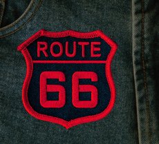 画像2: ワッペン ルート66 レッド・ブラック/Patch Route 66 (2)