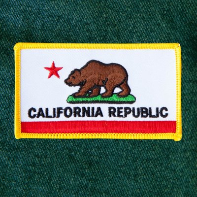 画像1: ワッペン カリフォルニア リパブリック 州旗 グリズリーベアー/Patch California Republic