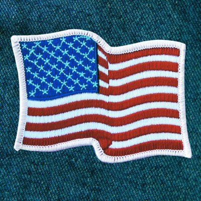 画像1: ワッペン アメリカ国旗 星条旗 ホワイト 9.2cm×7.0cm/Patch
