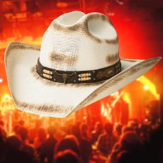 画像2: ブルハイド ロングホーン ウエスタン ストローハット（ナチュラル）/Bullhide Rockin' Bull Western Straw Hat(Natural) (2)