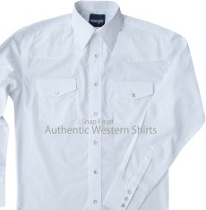 画像2: ラングラー ウエスタンシャツ ホワイト無地（長袖）/Wrangler Long Sleeve Western Shirt(White) 71105WH (2)