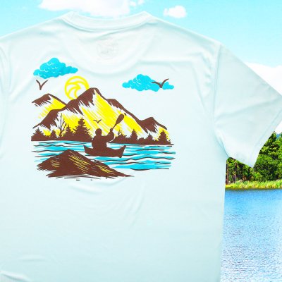 画像1: カヌー UPF50＋ サンプロテクション 半袖Tシャツ（アクアブルー）/T-shirt (Canoe/Blue)