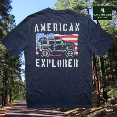 画像2: ジーエイチバス アメリカン エクスプローラー 半袖 Tシャツ（ネイビー）S/ GH Bass & Co. American Explorer T-shirt
