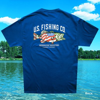 画像2: アメリカン フィッシング 星条旗 半袖 Tシャツ（ブルー）M/U.S. Fishing  Short Sleeve T-shirt(Admiral Blue)