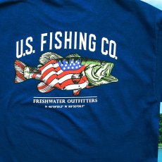 画像1: アメリカン フィッシング 星条旗 半袖 Tシャツ（ブルー）M/U.S. Fishing  Short Sleeve T-shirt(Admiral Blue) (1)