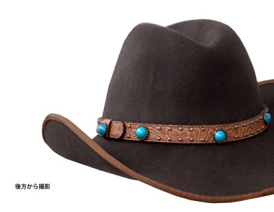 画像3: ブラウン&ターコイズ クラッシャブル ウール フェルト ハット/Crushable Wool Felt Hat(Brown/Turquoise)