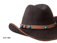 画像3: ブラウン&ターコイズ クラッシャブル ウール フェルト ハット/Crushable Wool Felt Hat(Brown/Turquoise) (3)