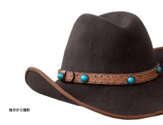 画像3: スカラ ブラウン&ターコイズ クラッシャブル ウール フェルト アウトバック ハット/Scala Crushable Wool Felt Outback Hat(Brown/Turquoise) (3)