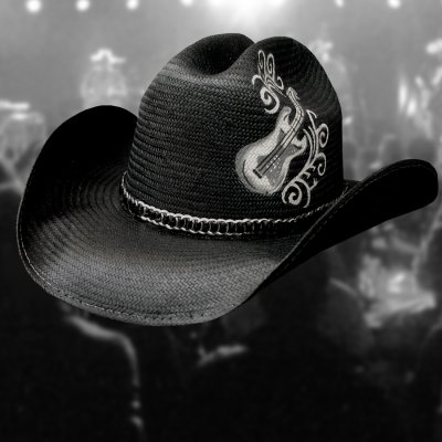 画像1: ロックスターコレクション ストローハット（ブラック）/Western Straw Hat