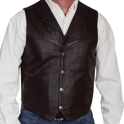 画像3: スカリー バッファロースナップ レザー ベスト（ブラウン）/Scully  Lamb Leather Vest(Brown)