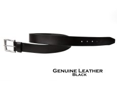画像2: 38mm ブラック レザーベルト /1 1/2" Genuine Leather Belt(Black) (2)