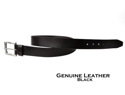 画像2: 38mm ブラック レザーベルト /1 1/2" Genuine Leather Belt(Black)