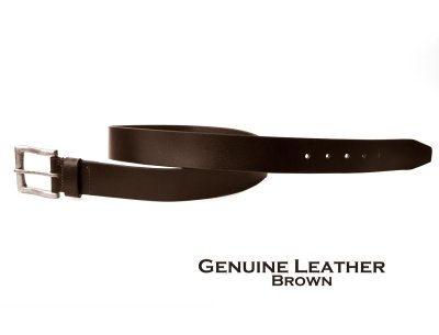 画像2: 38mm ブラウン レザーベルト /1 1/2" Genuine Leather Belt(Brown)