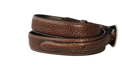 画像2: バッファロー アメリカンバイソン レザー 4ピース レンジャーベルト（ブラウン）/American Bison Leather Belt(Brown)