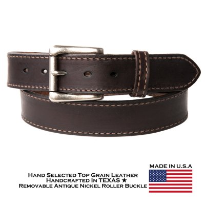画像1: ウエスタン レザーベルト（4.3mm・ブラウン） /1 1/2" Genuine Leather Belt(Chocolate)