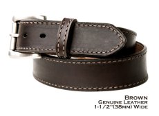 画像3: ノコナ ウエスタン レザーベルト（4.3mm・ブラウン）/Nocona 1 1/2" Genuine Leather Belt(Chocolate) (3)
