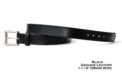 画像2: ウエスタン レザーベルト（4.3mm・ブラック） /1 1/2" Genuine Leather Belt(Black)