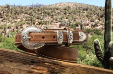画像2: 4ピース スター ウエスタン レンジャー ベルト（ブラウン）/Ranger Belt(Brown) (2)